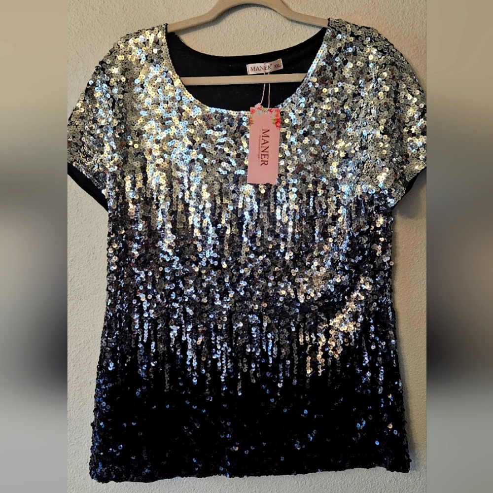 Sequin Ombre Dress Shirt